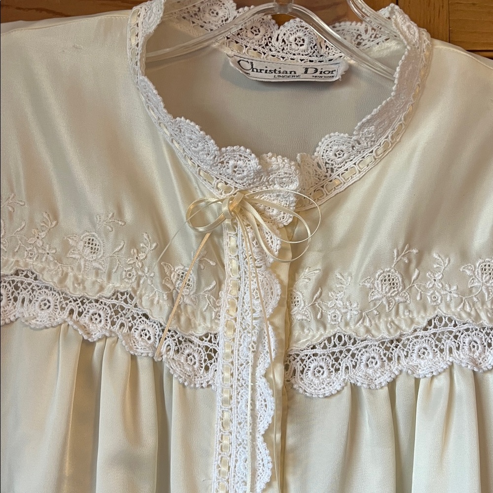 Vintage Christian Dior Pale Yellow Nightgown